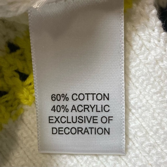 Kerri Rosenthal Smiley Face Sweater with Blue and Yellow Stripes | Anthropologie - Picture 10 of 11